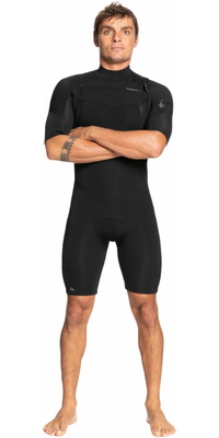 2026 Quiksilver Mens Everyday Sessions 2mm Chest Zip Shorty Wetsuit EQYW503036 - Black